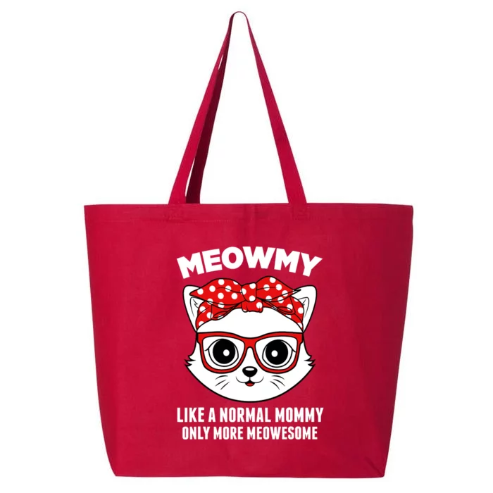 Meowmy Funny Cat Mommy Glasses Mothers Day 25L Jumbo Tote