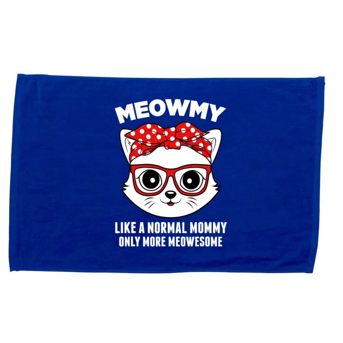 Meowmy Funny Cat Mommy Glasses Mothers Day Microfiber Hand Towel