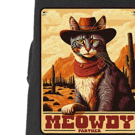 Meowdy! Funny Country Music Cat Cow Hat Wanted Poster Doggie 3-End Fleece Hoodie