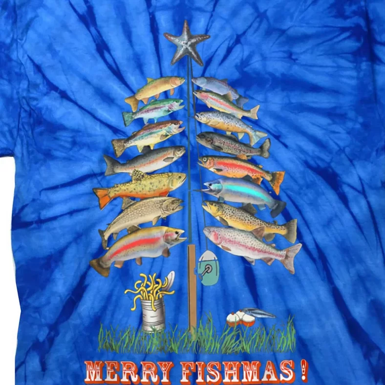 Merry Fishmas Christmas Tree Funny Funny Gift Tie-Dye T-Shirt