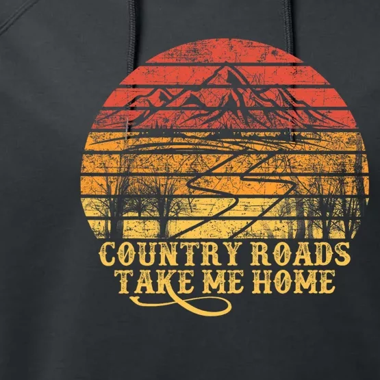 Music Fans Country Roads Take Me Home Performance Fleece Hoodie