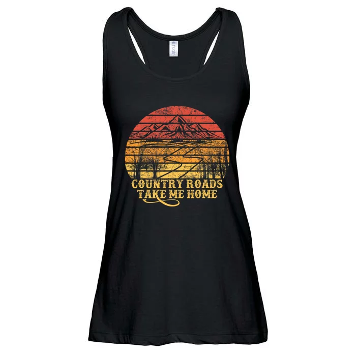 Music Fans Country Roads Take Me Home Ladies Essential Flowy Tank