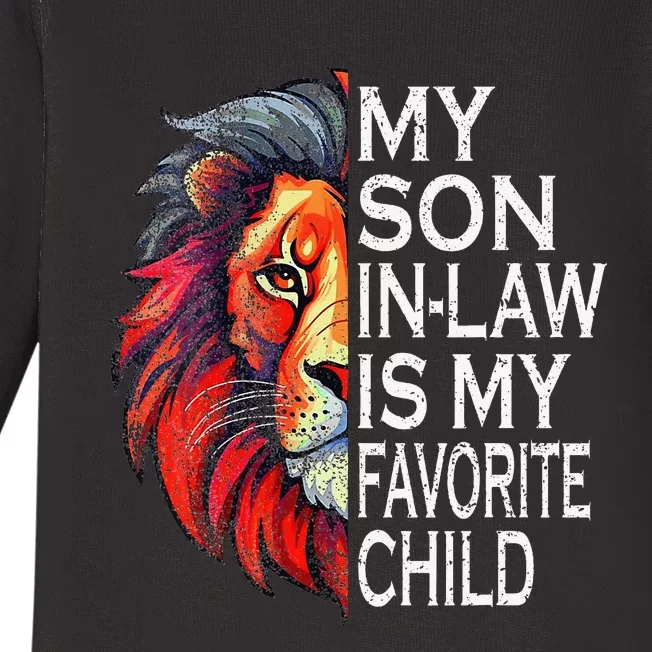 My Favorite Child Is My Son In Law Lion Face Baby Long Sleeve Bodysuit