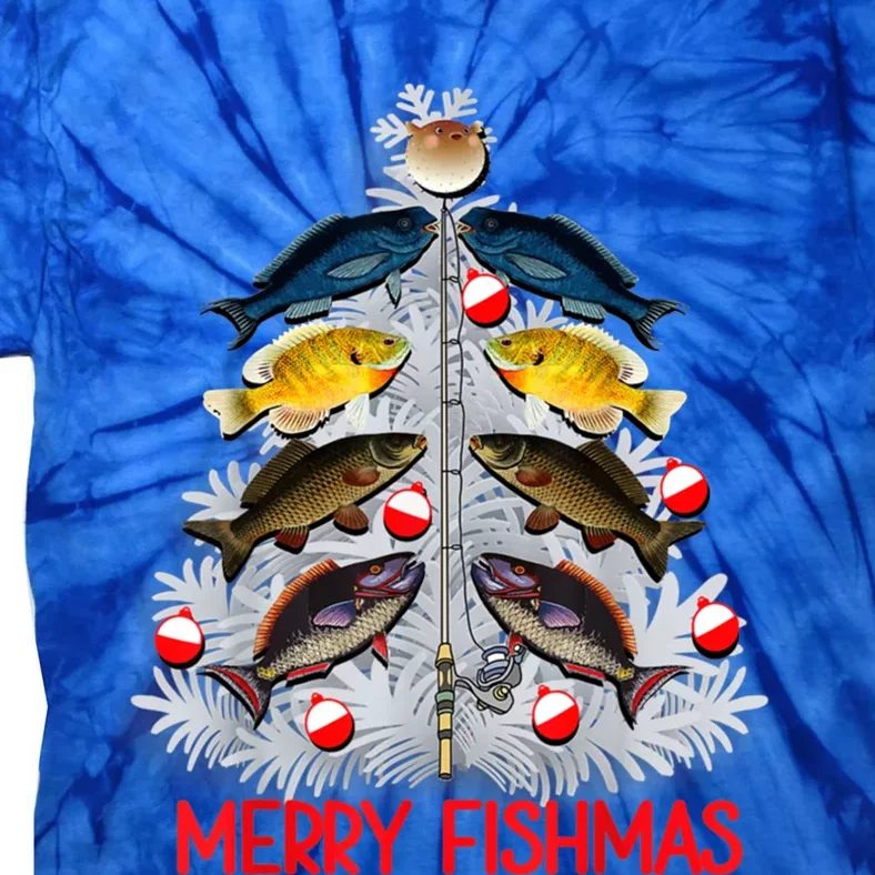 Merry Fishmas Christmas Tree Fish Fishing Fisher Xmas Cute Gift Tie-Dye T-Shirt