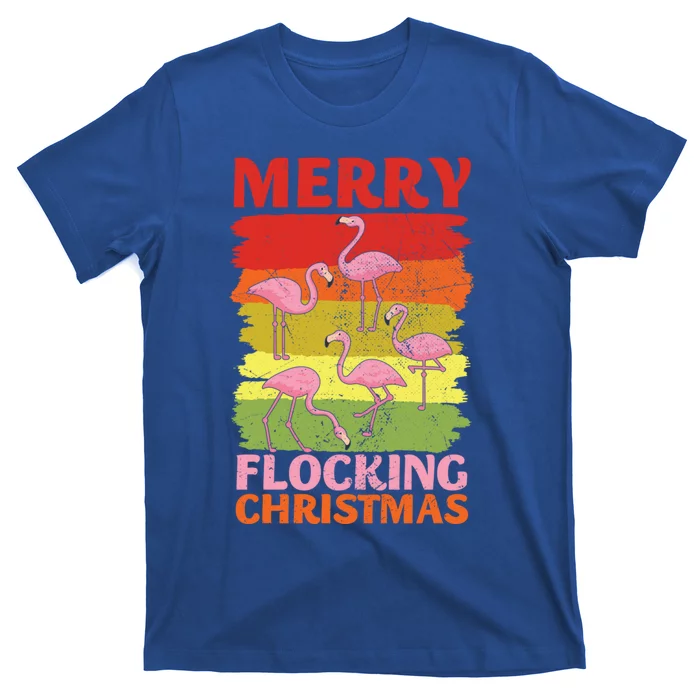 Merry Flocking Christmas Flamingo Funny Xmas Pajama Gift T-Shirt