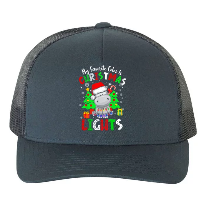 My Favorite Color Is Christmas Lights Hippo Xmas For Cute Gift Yupoong Adult 5-Panel Trucker Hat