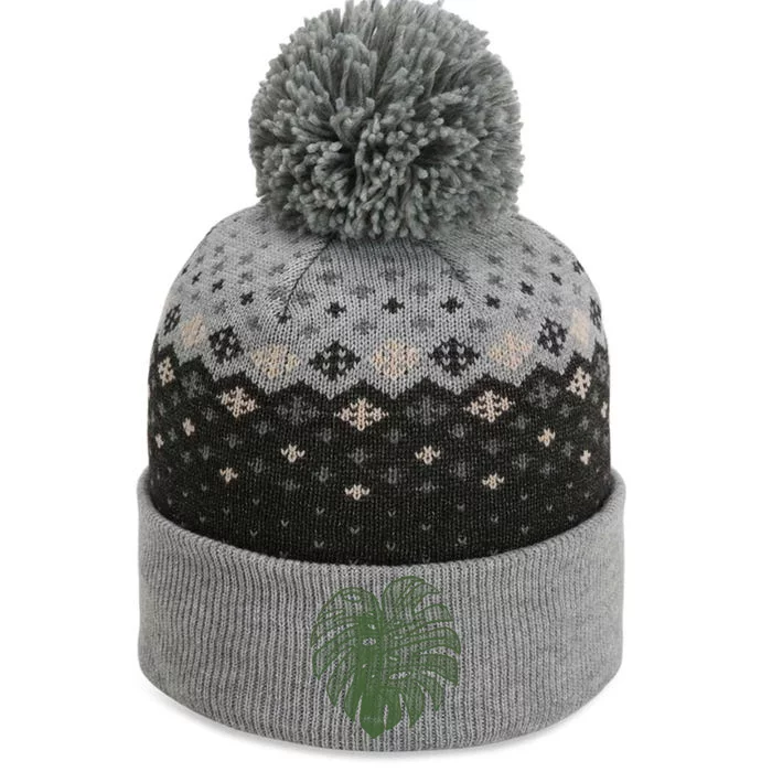 Monstera Funny Crazy Plant Lady Monstera Deliciosa The Baniff Cuffed Pom Beanie