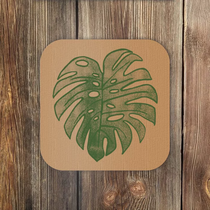 Monstera Funny Crazy Plant Lady Monstera Deliciosa Coaster