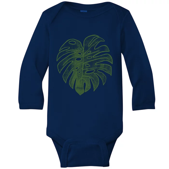 Monstera Funny Crazy Plant Lady Monstera Deliciosa Baby Long Sleeve Bodysuit