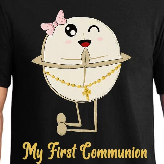 My First Communion Girls Catholic Religious  Wafer Pajama Set