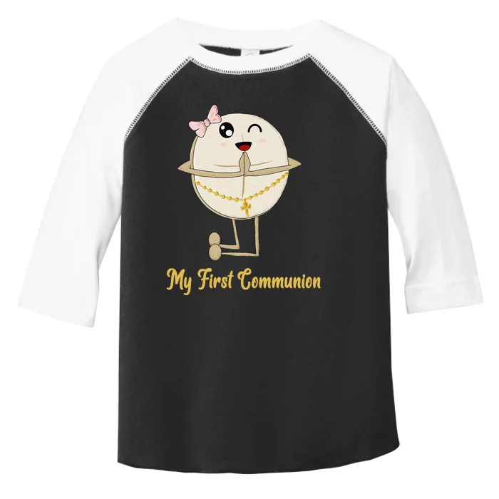 My First Communion Girls Catholic Religious  Wafer Toddler Fine Jersey T-Shirt