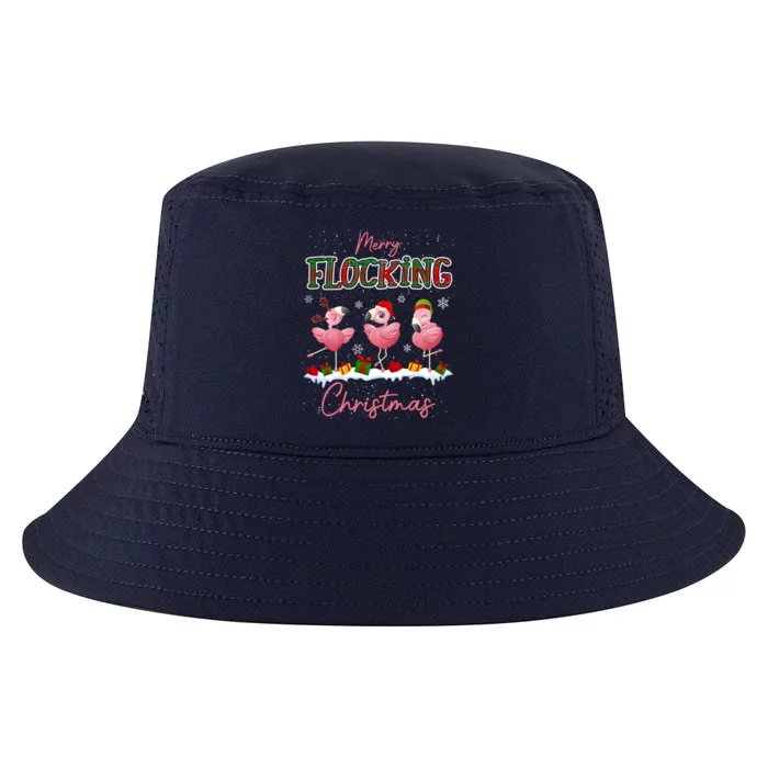 Merry Flocking Christmas Flamingo Reindeer Santa Elf Xmas Gift Cool Comfort Performance Bucket Hat