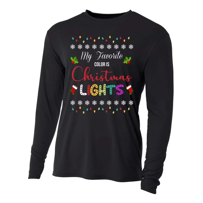 My Favorite Color Is Christmas Lights Cooling Performance Long Sleeve Crew