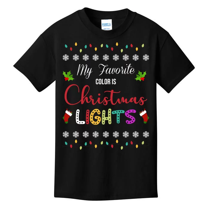 My Favorite Color Is Christmas Lights Kids T-Shirt