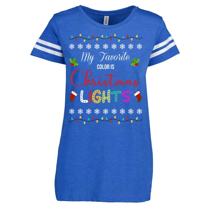 My Favorite Color Is Christmas Lights Enza Ladies Jersey Football T-Shirt