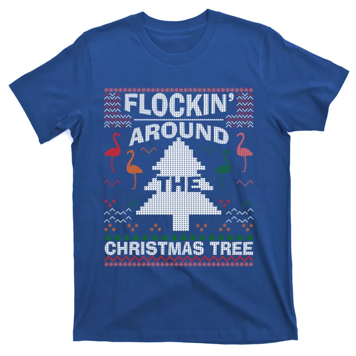 Merry Flocking Christmas Flamingo Santa Pink Ugly Sweater Cool Gift T-Shirt