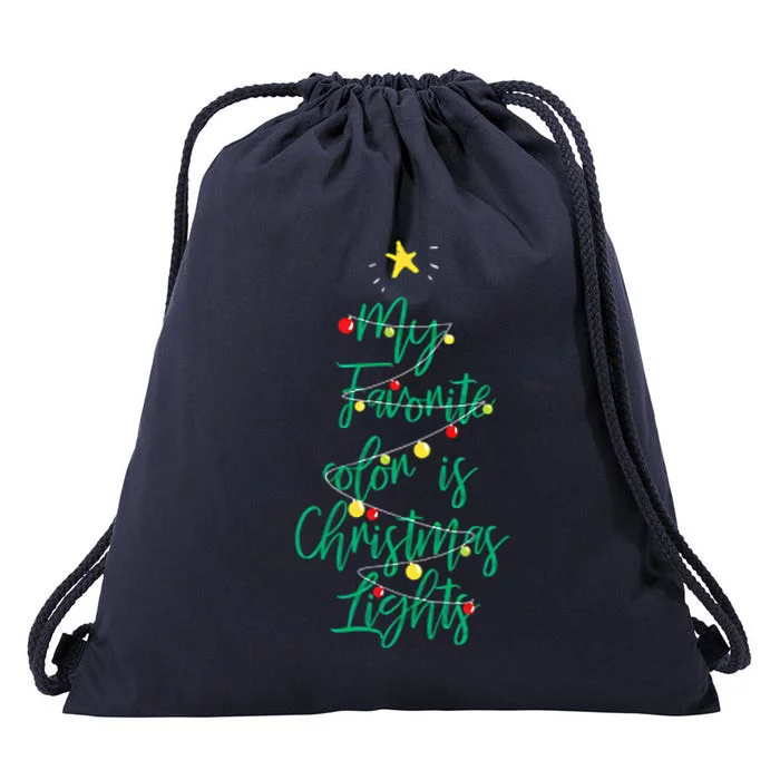 My Favorite Color Is Christmas Drawstring Bag