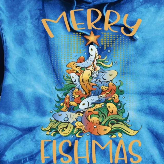 Merry Fishmas Cute Gift Tie Dye Hoodie