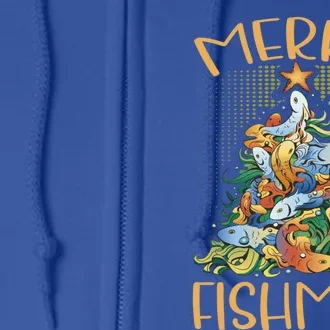 Merry Fishmas Cute Gift Full Zip Hoodie