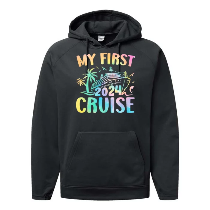 My First Cruise 2024 Vacation Matching Family Cruise Ship Performance Fleece Hoodie