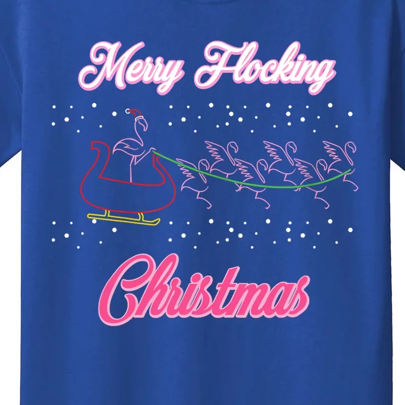 Merry Flocking Christmas Funny Santa Claus Reindeer Xmas Cool Gift Kids T-Shirt