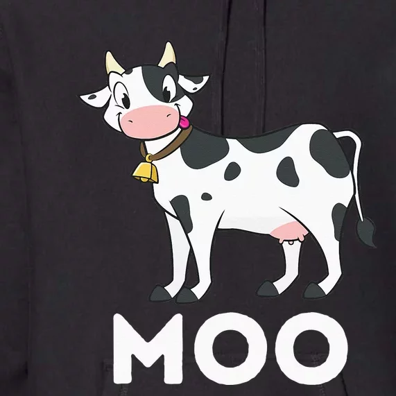 Moo Funny Cow Lover Famer Cattle Ranch Dairy Farming Premium Hoodie