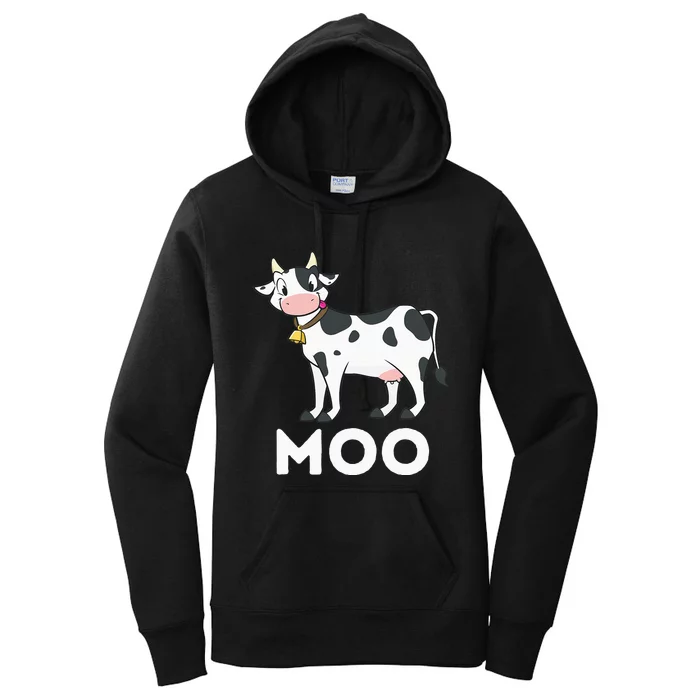 Moo Funny Cow Lover Famer Cattle Ranch Dairy Farming Women's Pullover Hoodie