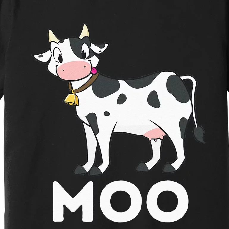 Moo Funny Cow Lover Famer Cattle Ranch Dairy Farming Premium T-Shirt