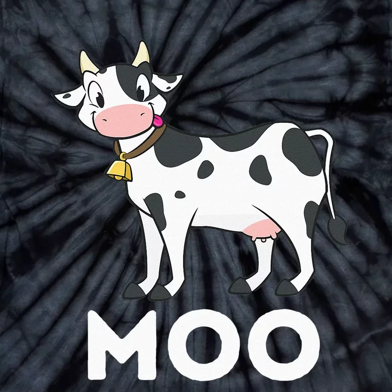 Moo Funny Cow Lover Famer Cattle Ranch Dairy Farming Tie-Dye T-Shirt