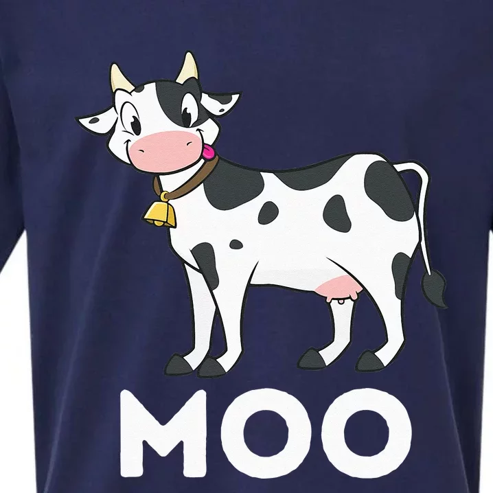 Moo Funny Cow Lover Famer Cattle Ranch Dairy Farming Sueded Cloud Jersey T-Shirt