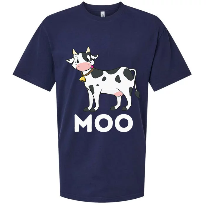 Moo Funny Cow Lover Famer Cattle Ranch Dairy Farming Sueded Cloud Jersey T-Shirt