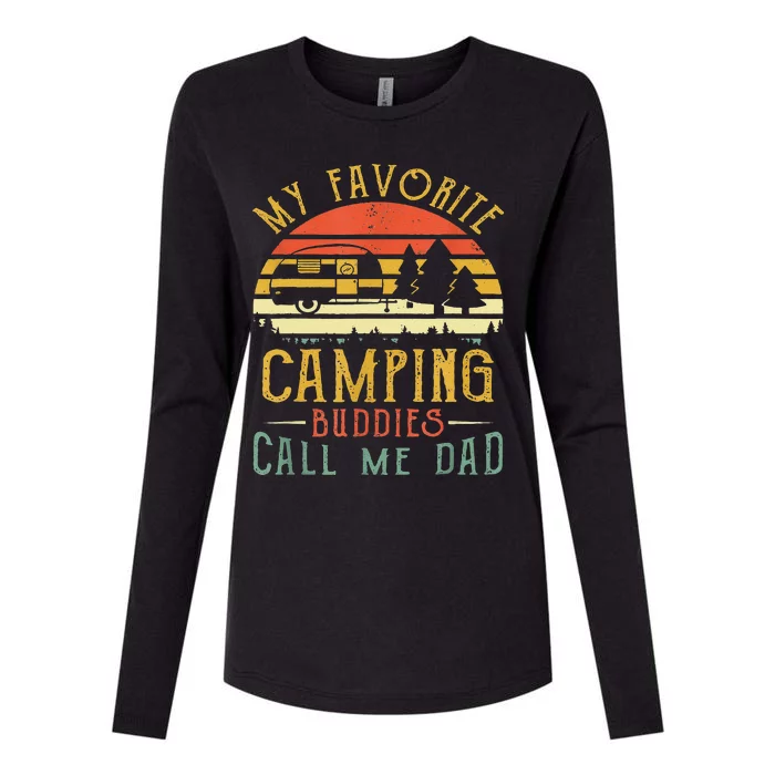 My Favorite Camping Buddies Call Me Dad Vintage Fathers Day Womens Cotton Relaxed Long Sleeve T-Shirt