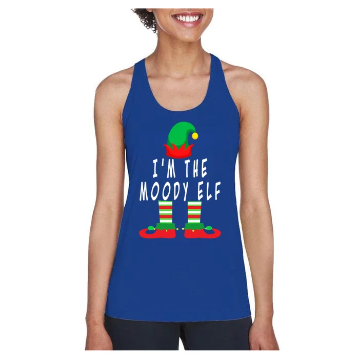 Matching Family Christmas IM The Moody Elf SantaS Helpers Cute Gift Women's Racerback Tank