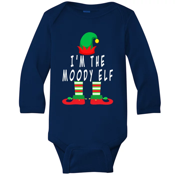 Matching Family Christmas IM The Moody Elf SantaS Helpers Cute Gift Baby Long Sleeve Bodysuit