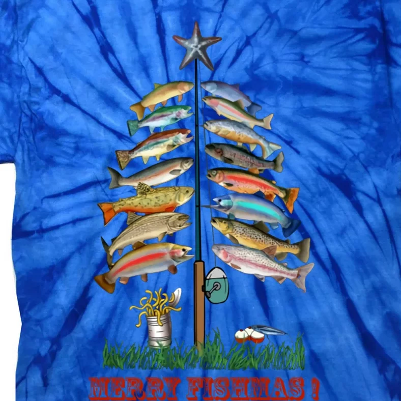 Merry Fishmas Christmas Fish Tree Meaningful Gift Tie-Dye T-Shirt