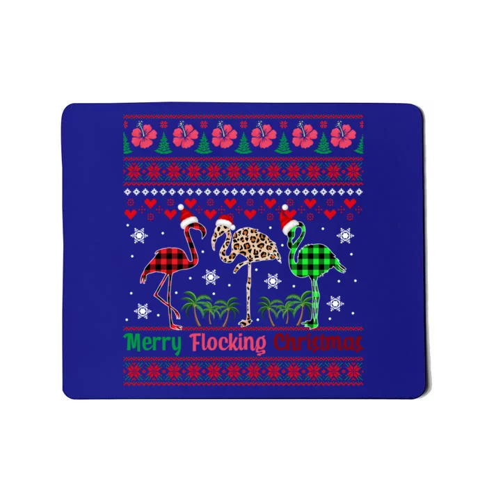 Merry Flocking Christmas Costume Three Santa Flamingos Great Gift Mousepad