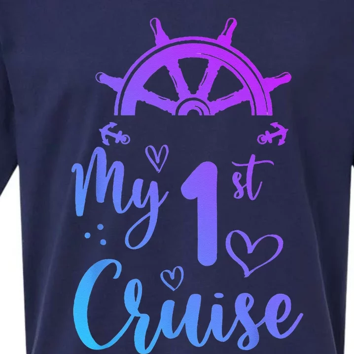 My First Cruise Men Women And Funny Cruise Sueded Cloud Jersey T-Shirt