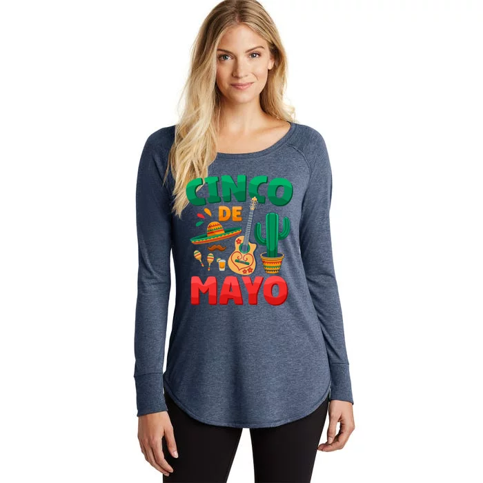 Mexican Fiesta Cinco De Mayo Cute Gift Women's Perfect Tri Tunic Long Sleeve Shirt