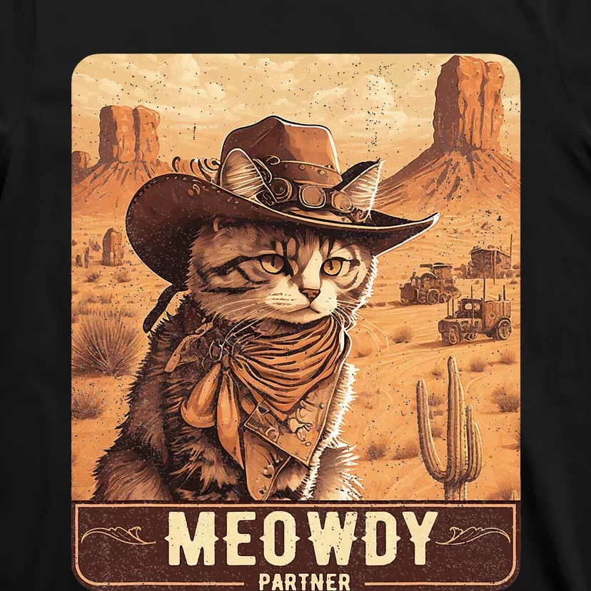 Meowdy! Funny Country Music Cat Cowboy Hat Poster T-Shirt