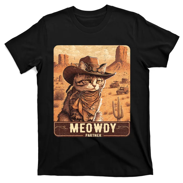 Meowdy! Funny Country Music Cat Cowboy Hat Poster T-Shirt