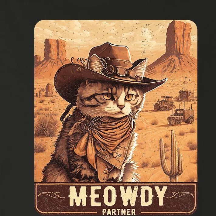 Meowdy! Funny Country Music Cat Cowboy Hat Poster Toddler Long Sleeve Shirt