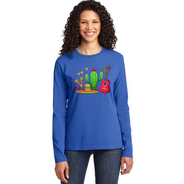 Mexican Fiesta Cinco De Mayo Funny Gift Ladies Long Sleeve Shirt