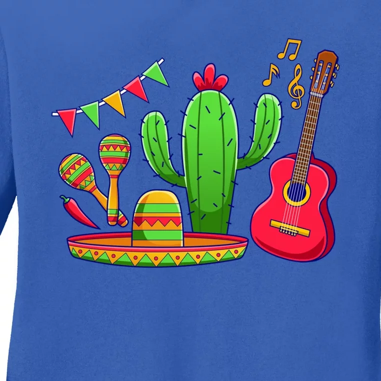 Mexican Fiesta Cinco De Mayo Funny Gift Ladies Long Sleeve Shirt