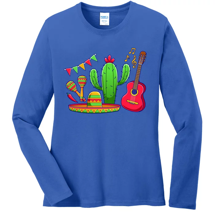 Mexican Fiesta Cinco De Mayo Funny Gift Ladies Long Sleeve Shirt