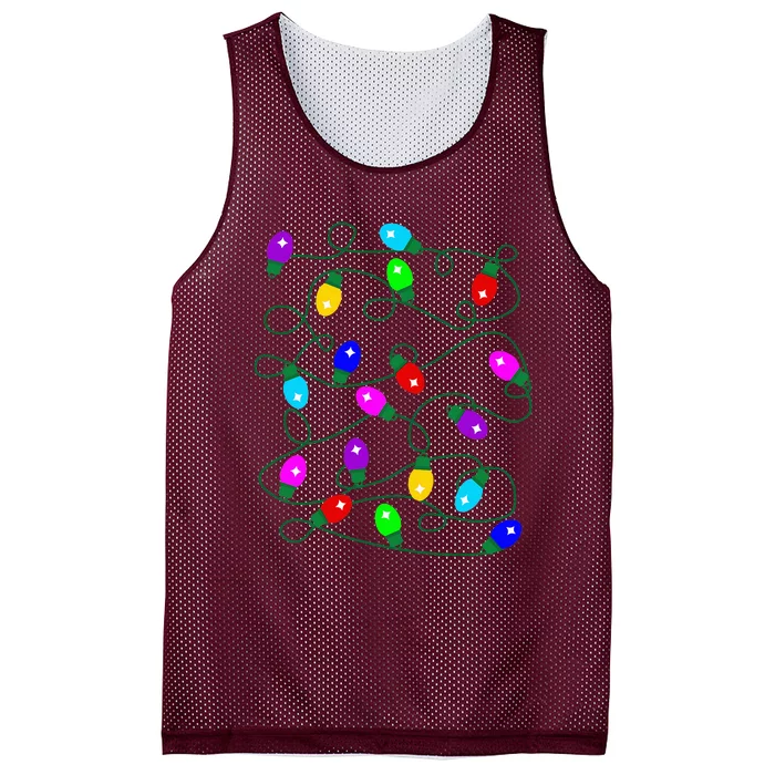 My Favorite Color Is Christmas Lights Funny Pajama Xmas Mesh Reversible Basketball Jersey Tank