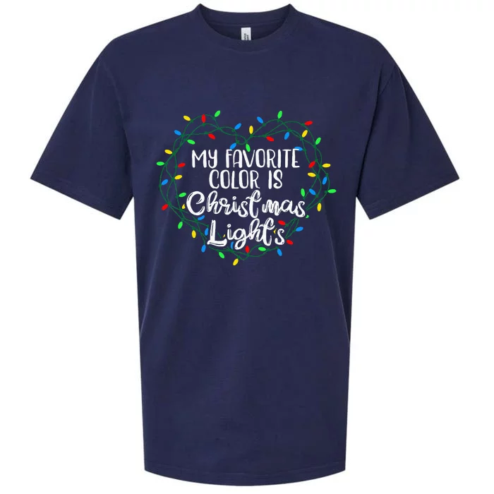 My Favorite Color Is Christmas Lights Xmas Happy Holidays Sueded Cloud Jersey T-Shirt