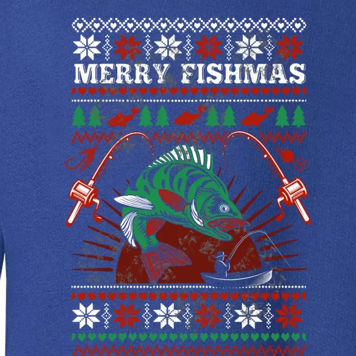 Merry Fishmas Christmas Funny Xmas Fisher Fish Lover Funny Gift Toddler Sweatshirt