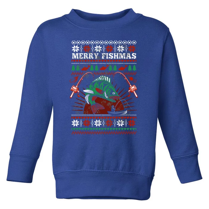 Merry Fishmas Christmas Funny Xmas Fisher Fish Lover Funny Gift Toddler Sweatshirt