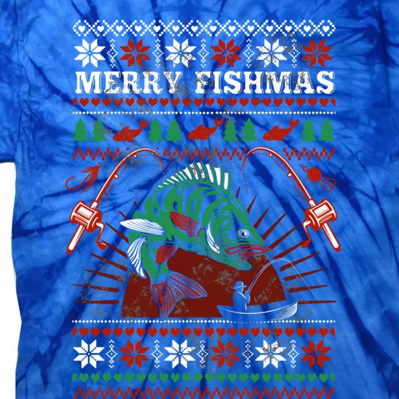 Merry Fishmas Christmas Funny Xmas Fisher Fish Lover Funny Gift Tie-Dye T-Shirt