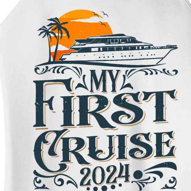 My First Cruise 2024 Family Vacation Cruise Ship Travel Women’s Perfect Tri Rocker Tank